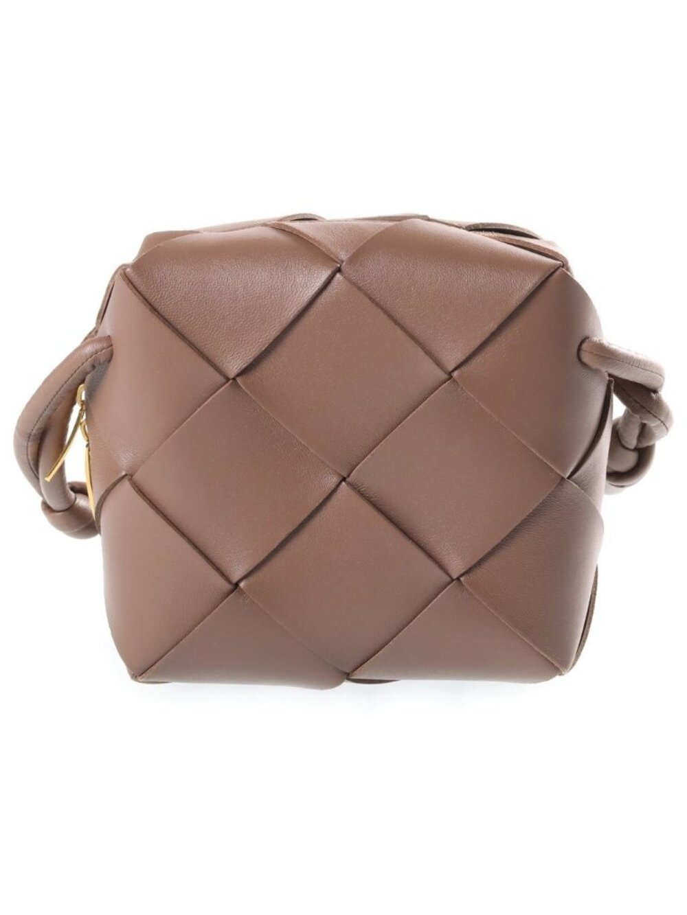 Bottega Veneta Maxi Intrecciato Mini Cassette Camera Bag Brown Leather